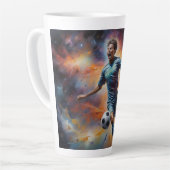 Space Nebula Voetbal Schot Latte Mok (Linkerhoek)