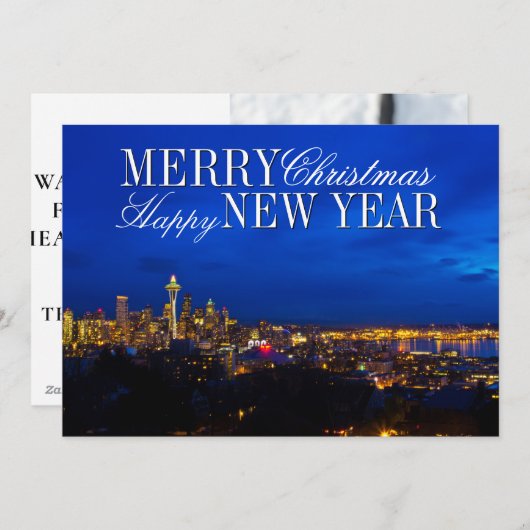 Space Needle Kerstboom, Seattle Skyline Feestdagenkaart (Voorkant / Achterkant)