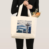 Space Needle Seattle Washington Grote Tote Bag (Voorkant (product))