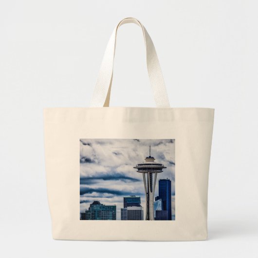 Space Needle Seattle Washington Grote Tote Bag (Voorkant)