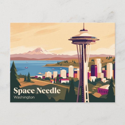 Space Needle Washington Briefkaart (Voorkant)