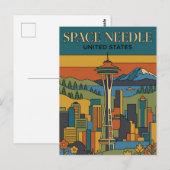 Space Needle Washington Briefkaart (Voorkant / Achterkant)