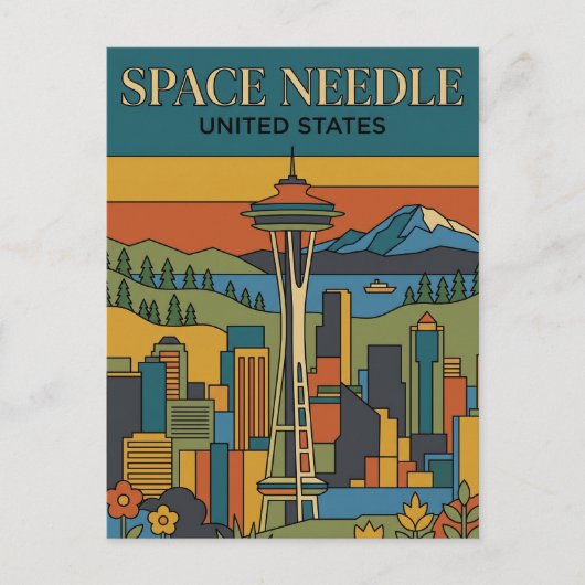 Space Needle Washington Briefkaart (Voorkant)