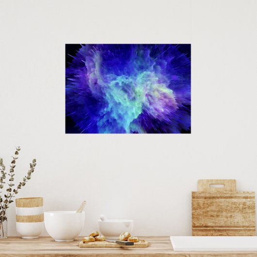 Space Neon Explosion #1 Poster (Keuken)