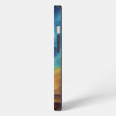Space nevel blauw geel Alcohol inkt kunst iPhone Hoesje (Linkerkant)