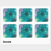 Space Octopi Vierkante Sticker (Vel)