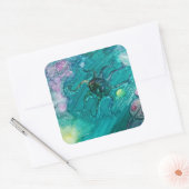 Space Octopi Vierkante Sticker (Envelop)