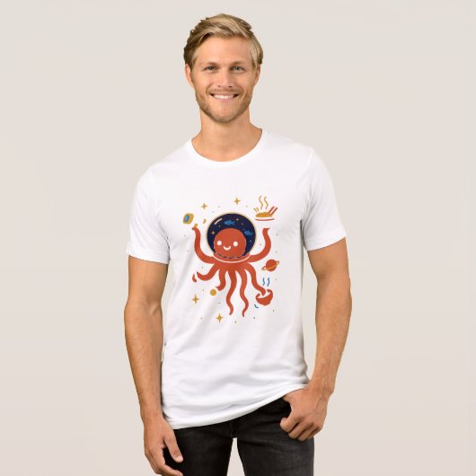 Space Octopus Chef - Cosmic Kitchen T-shirt (Voorkant volledig)