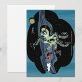 Space Octopus-kaart Feestdagenkaart (Voorkant / Achterkant)