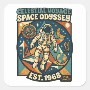 Space Odyssey – Kosmisch Avontuur voor Ruimteliefh Vierkante Sticker