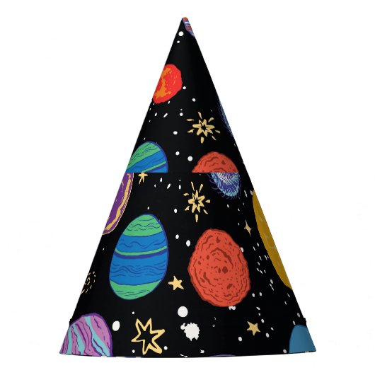 Space Odyssey: planetair patroon Feesthoedjes (Voorkant)