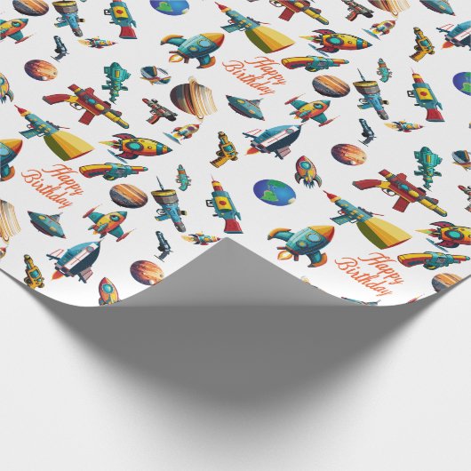 Space Odyssey Verjaardag Cadeaupapier (Hoek)