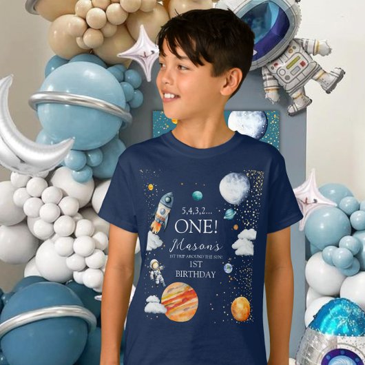 Space ONE 1st Birthday Rocket Kids T-shirt
