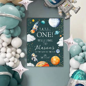 Space One Birthday Welcome Poster