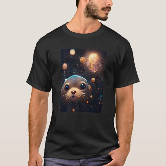 Space Otter Cosmic Otter Pajamas Otter Space T-shirt (Voorkant)