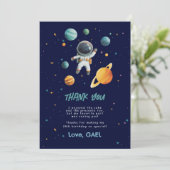 Space Outer Astronaut 2e verjaardag Bedankkaart (Staand voorkant)