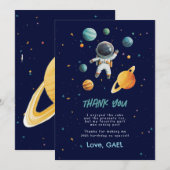 Space Outer Astronaut 2e verjaardag Bedankkaart (Voorkant / Achterkant)