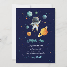 Space Outer Astronaut 2e verjaardag Bedankkaart