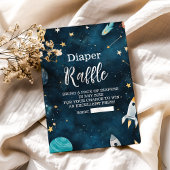 Space Outer Baby shower Navy Diapper Raffle Informatiekaartje