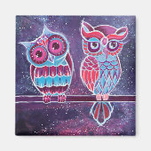 Space Owl Paar Magneet (Voorkant)