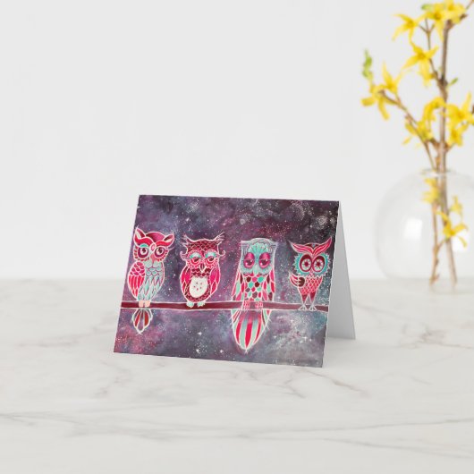 Space Owls Kaart (Gele Bloem)