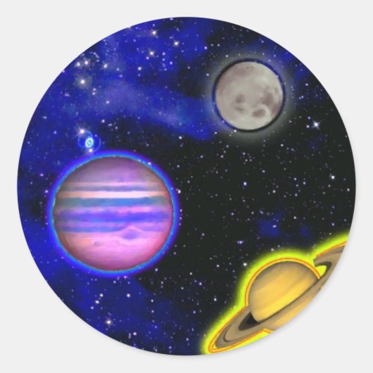 Space Painting-Sticker Ronde Sticker (Voorkant)