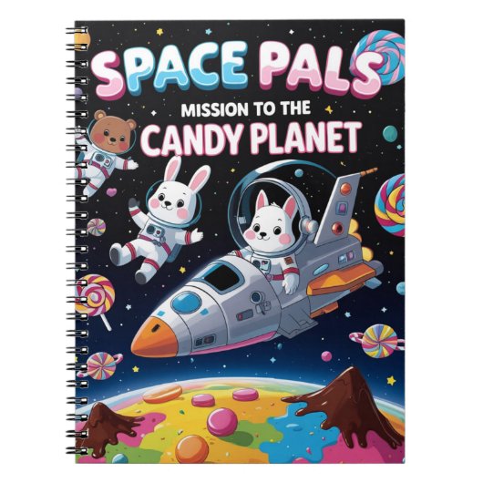 Space Pals: missie naar het Snoep Planet Animal Notitieboek (Voorkant)