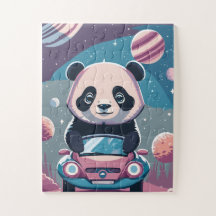 Space Panda Driving Car