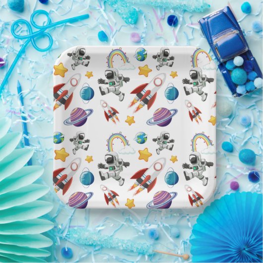 Space Papieren Bordje (Feest)