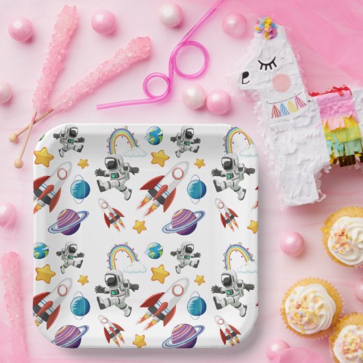 Space Papieren Bordje (Feest)