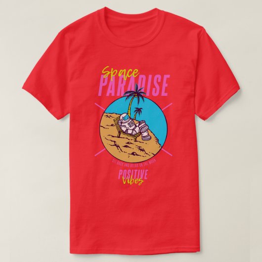 Space Paradise Zomer Retro Vibes T-shirt (Design voorkant)