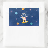Space Party Collectie! Rechthoekige Sticker (Tas)
