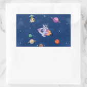 Space Party Collectie! Rechthoekige Sticker (Tas)