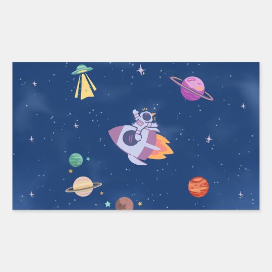 Space Party Collectie! Rechthoekige Sticker (Voorkant)