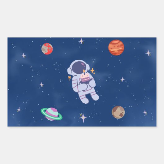 Space Party Collectie! Rechthoekige Sticker (Voorkant)