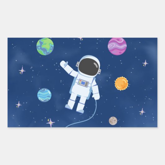 Space Party Collectie! Rechthoekige Sticker (Voorkant)
