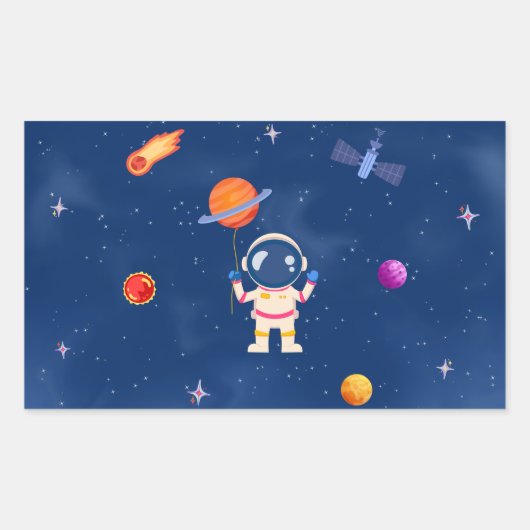 Space Party Collectie! Rechthoekige Sticker (Voorkant)