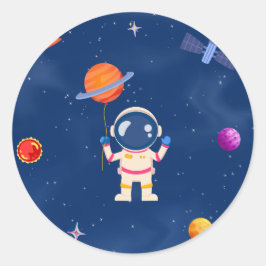 Space Party Collectie! Ronde Sticker