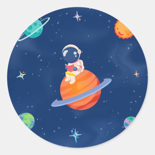 Space Party Collectie! Ronde Sticker (Voorkant)