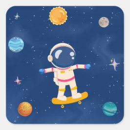 Space Party Collectie! Vierkante Sticker