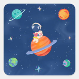 Space Party Collectie! Vierkante Sticker