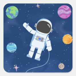 Space Party Collectie! Vierkante Sticker