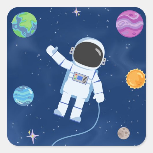 Space Party Collectie! Vierkante Sticker (Voorkant)