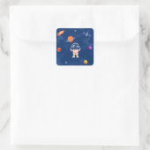 Space Party Collectie! Vierkante Sticker (Tas)