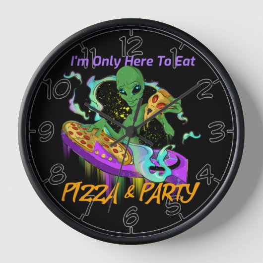 Space Party Dj Alien Eating Pizza (Voorkant)