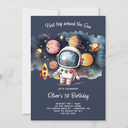 Space Party eerste reis rond de zon Kaart (Voorkant)