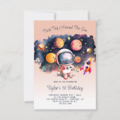 Space Party Eerste reis rond de Zon Perzik Kaart (Voorkant)