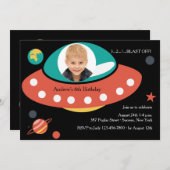 Space Party fotouitnodiging Kaart (Voorkant / Achterkant)