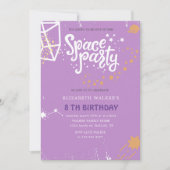 Space Party | Geboorte Uitnodiging (Voorkant)