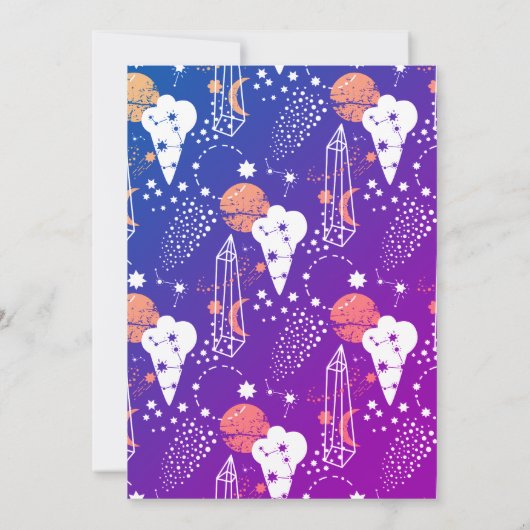 Space Party | Geboorte Uitnodiging (Achterkant)